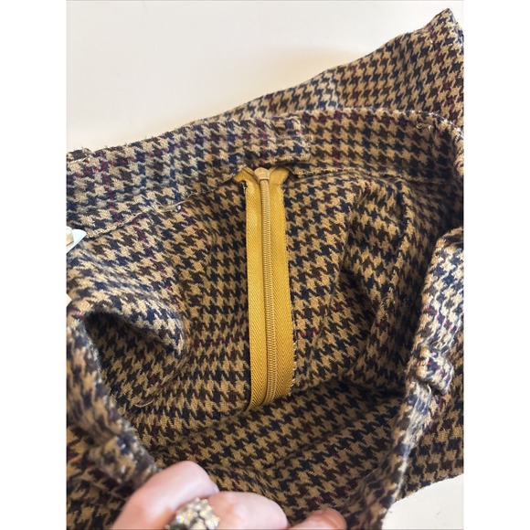 Vintage Russ Petite Toggs Skirt Womens Size S Multicolor Hounds Tooth Wool Blend - Picture 8 of 13